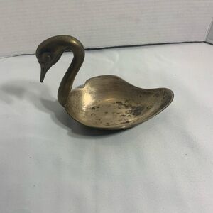 Brass Swan Trinket Dish - Gold Decorative Bowl